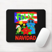 Feliz Navidad Puerto Rico Flag Floral Frog Boricua マウスパッド (マウス)