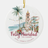 Feliz Navidad Puerto Vallarta Christmas Photo セラミックオーナメント (正面)