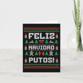 Feliz Navidad Putos Funny Mexican Christmas Sweate カード (正面)