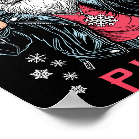 Feliz Navidad Putos Funny Rude Spanish Santa Middl ポスター (角)