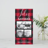 Feliz Navidad Red Buffalo Checkスペインの写真 シーズンカード (スタンド正面)
