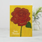 Feliz Navidad Red Rose Painted シーズンカード (スタンド正面)