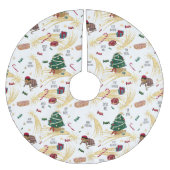 Feliz navidad, regalos y dulces para todos. ブラッシュドポリエステルツリースカート (正面)