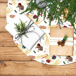 Feliz navidad, regalos y dulces para todos. ブラッシュドポリエステルツリースカート