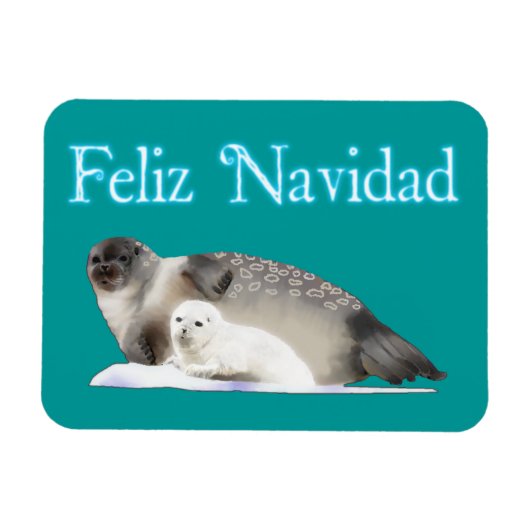Feliz Navidad - Ringed Seal マグネット (横)