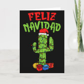 Feliz Navidad Shirt Mexican Christmas Cactus Xmas  カード (正面)