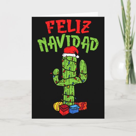 Feliz Navidad Shirt Mexican Christmas Cactus Xmas  カード (正面)
