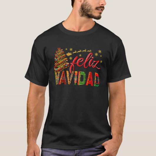 Feliz Navidad  Sombrero Xmas Tree Mexican Christma Tシャツ (正面)