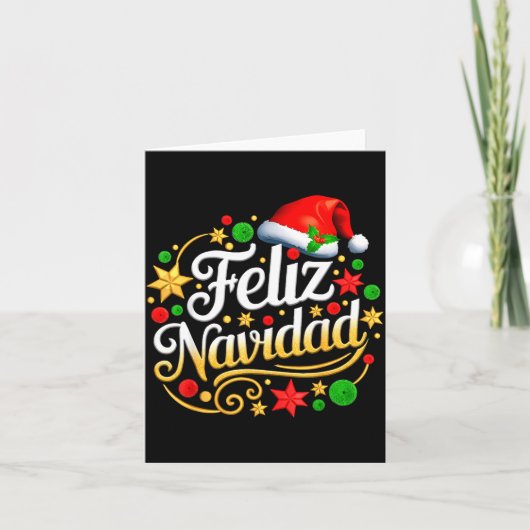 Feliz Navidad Spanish Mexican Christmas Xmas Holid カード (正面)