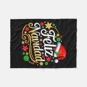 Feliz Navidad Spanish Mexican Christmas Xmas Holid フリースブランケット (正面(横))
