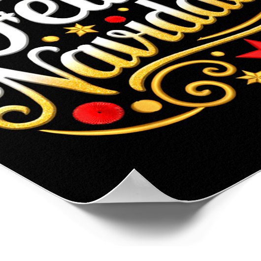 Feliz Navidad Spanish Mexican Christmas Xmas Holid ポスター (角)