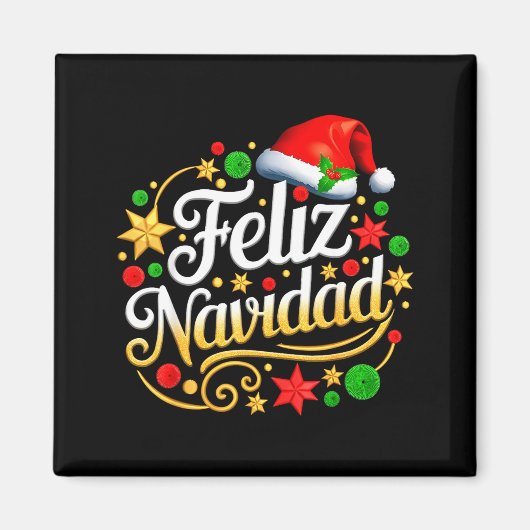 Feliz Navidad Spanish Mexican Christmas Xmas Holid マグネット (正面)