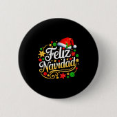 Feliz Navidad Spanish Mexican Christmas Xmas Holid 缶バッジ (正面)