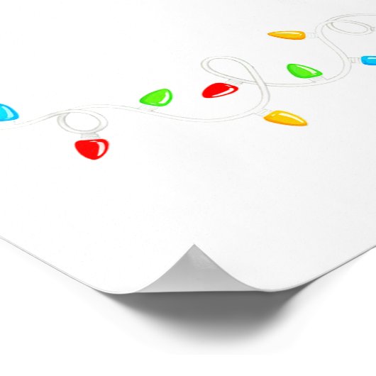 Feliz Navidad Spanish Mexican Christmas Xmas Light ポスター (角)