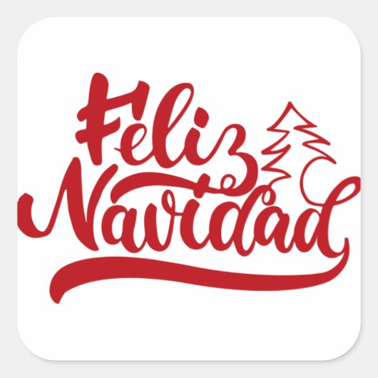 Feliz Navidad Sticker スクエアシール (正面)
