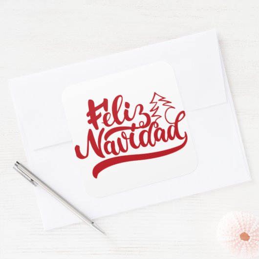 Feliz Navidad Sticker スクエアシール (封筒)