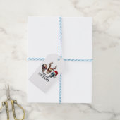 Feliz Navidad Sugar Skulls Reindeer Santa Mexican  ギフトタグ (より糸付き)