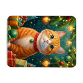 Feliz navidad te desea mi gato naranja マグネット (横)