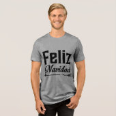 Feliz Navidad Typography 矢印 トライブレンドTシャツ (正面全面)