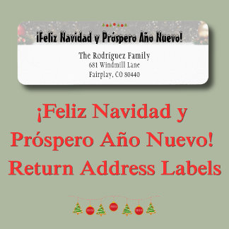 ¡Feliz Navidad y Próspero Año Nuevo! 送付元住所 ラベル