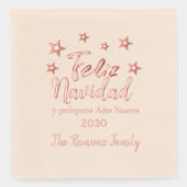 Feliz Navidad  y próspero Año Nuevo Holiday Party  箔ナプキン (正面)