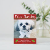 Feliz Navidogクリスマスフォトおもしろいカード シーズンカード (スタンド正面)