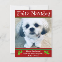 Feliz Navidogクリスマスフォトおもしろいカード