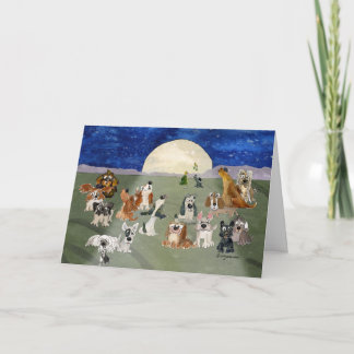 Feliz Navidog おもしろい Cartoon Dogsクリスマスカード シーズンカード