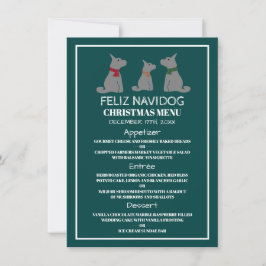 Feliz Navidog、スペインのスタイル・クリスマス・メニュー 招待状