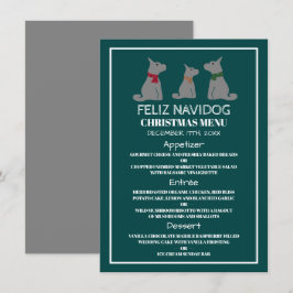 Feliz Navidog、スペインのスタイル・クリスマス・メニュー 招待状