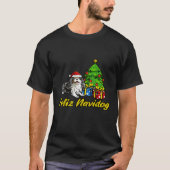 Feliz Navidog Cavalier King Charles Spaniel Santa Tシャツ (正面)