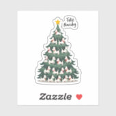 Feliz Navidog Christmas Dog T-Shirt, Funny Cute Xm シール (シート)