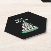 Feliz Navidog Christmas Dog T-Shirt, Funny Cute Xm ペーパーコースター (アングル)