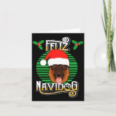 Feliz Navidog German Shepherd Dog Holiday Merry Ch カード (正面)