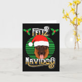 Feliz Navidog German Shepherd Dog Holiday Merry Ch カード (黄色い花)