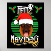 Feliz Navidog German Shepherd Dog Holiday Merry Ch ポスター (正面)
