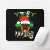 Feliz Navidog German Shepherd Dog Holiday Merry Ch マウスパッド (マウス)