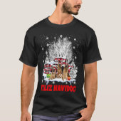 Feliz Navidog Merry Xmas Santa German Shepherd Pla Tシャツ (正面)