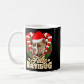 Feliz Navidog Tbull With Santa Claus Hat Ttie Chri コーヒーマグカップ (左)