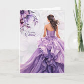 Feliz Quinceanera 15th Birthday Lavender Purple カード (正面)