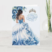 Feliz Quinceanera 15th Birthday Shades of Blue カード (正面)