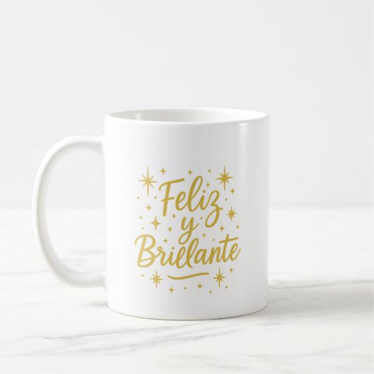 Feliz y Brillante ✨ | Festive Christmas Design コーヒーマグカップ (左)