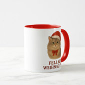 Fellige sibirische Weihnachtskatze マグカップ (正面右)