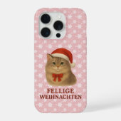 Fellige sibirische Weihnachtskatze iPhoneケース (裏面)