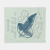 Fellowship Elven Brooch Quote Graphic フリースブランケット (正面(横))