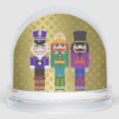 Felt Look Nutcracker Soldiers Faux Gold Glitter (正面)