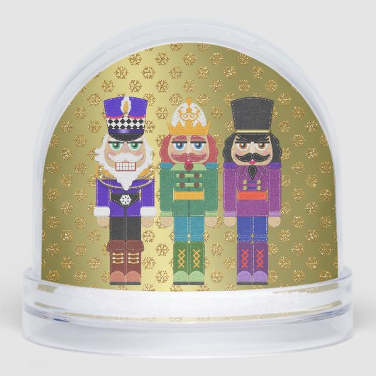 Felt Look Nutcracker Soldiers Faux Gold Glitter (正面)