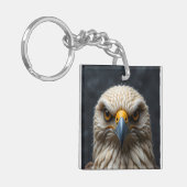 Felted Bird Portrait キーホルダー (正面左)