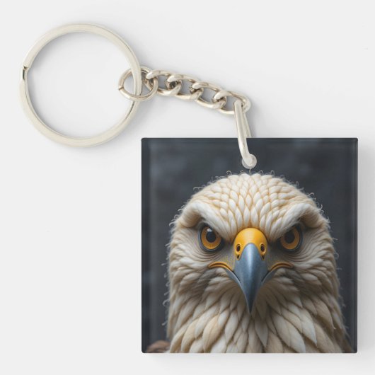 Felted Bird Portrait キーホルダー (正面)