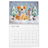 Felted Friends in Bloom – Dog Calendar 2026 カレンダー (1月 2026)